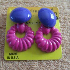 Pink & purple earrings - wear individually or together